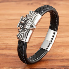 Load image into Gallery viewer, Neo-gothic Style Stainless Steel Leather Bracelet
