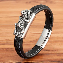 Load image into Gallery viewer, Neo-gothic Style Stainless Steel Leather Bracelet
