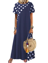 Load image into Gallery viewer, Casual Polka Dot Tunic Round Neckline Shift Dress
