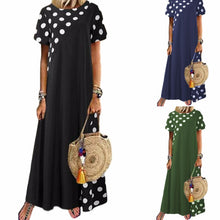 Load image into Gallery viewer, Casual Polka Dot Tunic Round Neckline Shift Dress
