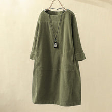 Load image into Gallery viewer, 2021 Fall and Winter New Corduroy Retro Solid Color Dress Loose Dress
