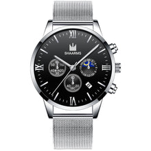 Load image into Gallery viewer, Men&#39;s Calendar Stainless Steel Mesh Casual Quartz Watch
