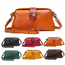 Load image into Gallery viewer, Premium Leather Retro Handmade/ Crossbody Shoulder/Phone PurseBag
