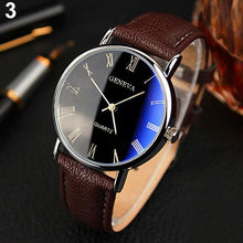 Load image into Gallery viewer, Men Roman Numerals Blu-Ray Quartz Business Wrist Watch
