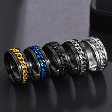 Load image into Gallery viewer, 🔥【HOT SALE】Stainless Steel Rotatable Men Ring High Quality Spinner Chain
