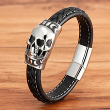 Load image into Gallery viewer, Neo-gothic Style Stainless Steel Leather Bracelet
