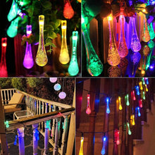 Load image into Gallery viewer, 8 Modes Solar Water Drop String Lights For Indoor Outdoor Decoration
