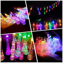 Load image into Gallery viewer, 8 Modes Solar Water Drop String Lights For Indoor Outdoor Decoration
