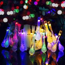 Load image into Gallery viewer, 8 Modes Solar Water Drop String Lights For Indoor Outdoor Decoration
