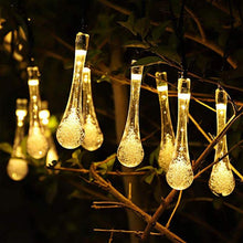 Load image into Gallery viewer, 8 Modes Solar Water Drop String Lights For Indoor Outdoor Decoration
