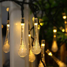 Load image into Gallery viewer, 8 Modes Solar Water Drop String Lights For Indoor Outdoor Decoration
