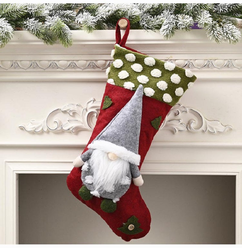 Three-dimensional elf faceless doll Christmas stocking gift bag