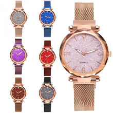 Load image into Gallery viewer, Rose Gold Women Watch 2021 Top Brand Luxury Magnetic Starry Sky Lady Wrist Watch
