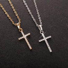 Load image into Gallery viewer, Crystal Jesus Cross Pendant Necklace Jewelry
