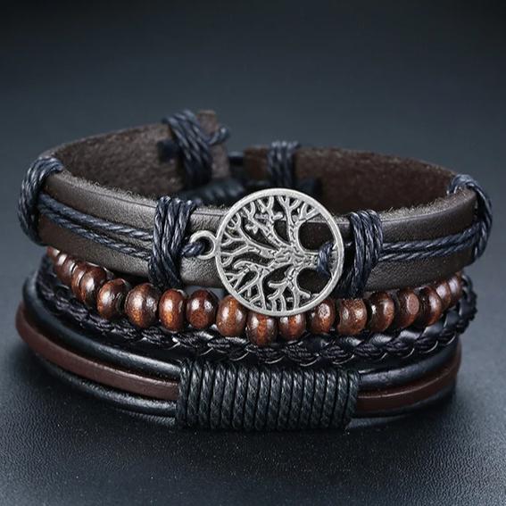 🔥【BUY 2 FREE SHIPPING & GET 10%OFF】4Pcs/ Set Braided Wrap Leather Bracelets