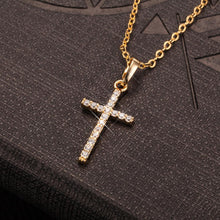 Load image into Gallery viewer, Crystal Jesus Cross Pendant Necklace Jewelry
