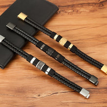 Load image into Gallery viewer, Leather Rope Wrapping Special Style Classic Stainless Steel Leather Bracelet
