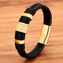 Load image into Gallery viewer, Leather Rope Wrapping Special Style Classic Stainless Steel Leather Bracelet
