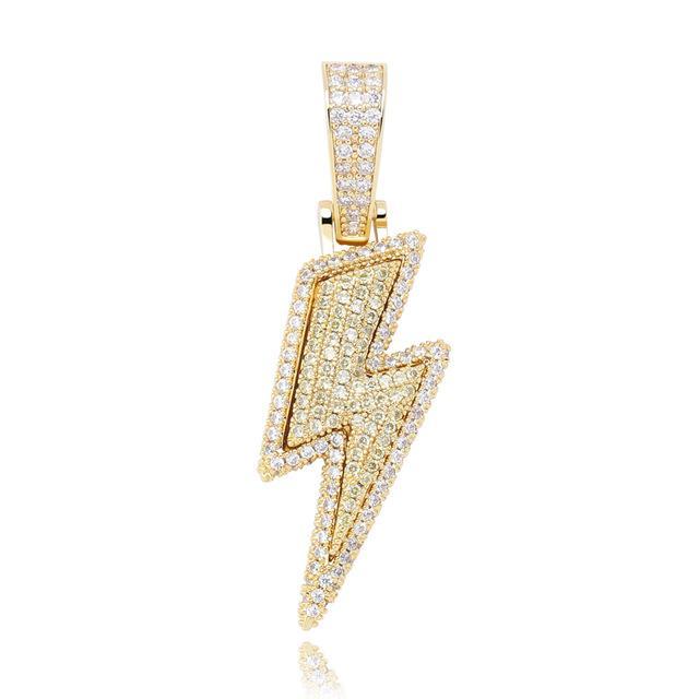 【HOT SALE】Iced Out Bling Lightning Pendants