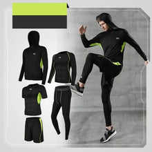 Load image into Gallery viewer, 5 Pcs/Set Men&#39;s Tracksuit Gym Fitness Compression Sports Suit Clothes Running Jogging Sport Wear Exercise Workout Tights
