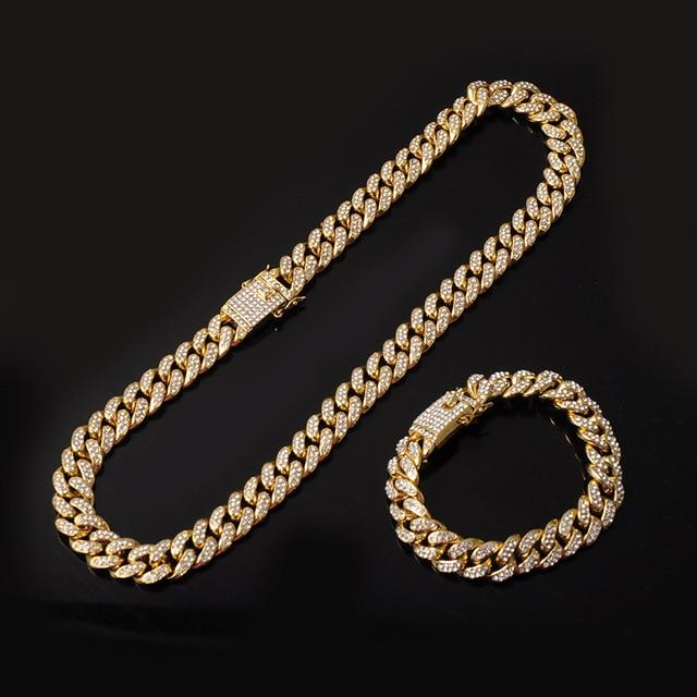 Hip Hop 13MM Bling Rapper Necklaces Set